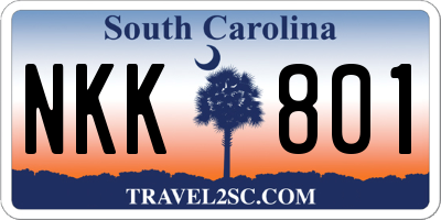 SC license plate NKK801