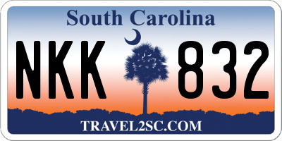 SC license plate NKK832