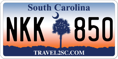SC license plate NKK850
