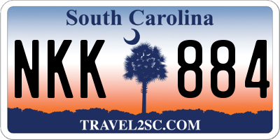 SC license plate NKK884