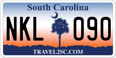 SC license plate NKL090