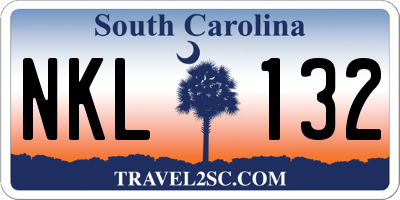 SC license plate NKL132
