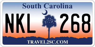 SC license plate NKL268