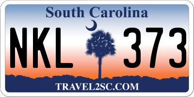 SC license plate NKL373