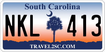 SC license plate NKL413