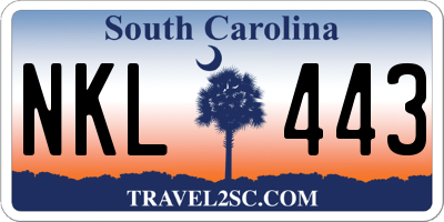 SC license plate NKL443