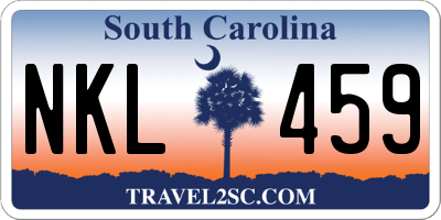 SC license plate NKL459