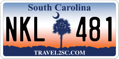 SC license plate NKL481