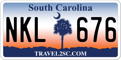 SC license plate NKL676