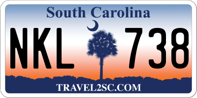 SC license plate NKL738