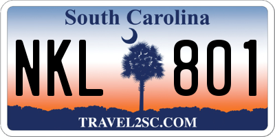 SC license plate NKL801