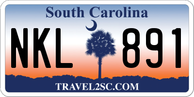 SC license plate NKL891