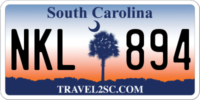 SC license plate NKL894