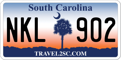 SC license plate NKL902