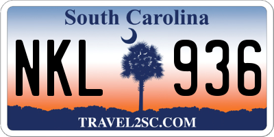 SC license plate NKL936