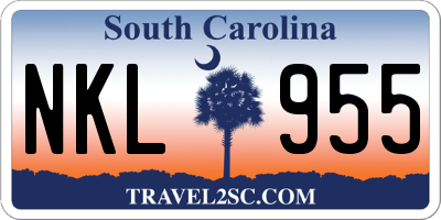 SC license plate NKL955