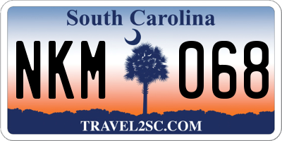 SC license plate NKM068