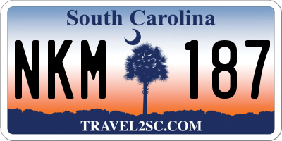 SC license plate NKM187