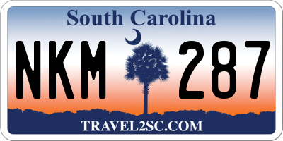 SC license plate NKM287