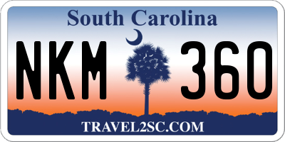 SC license plate NKM360