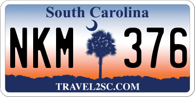 SC license plate NKM376