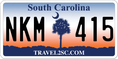 SC license plate NKM415