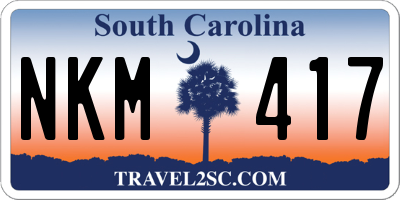 SC license plate NKM417
