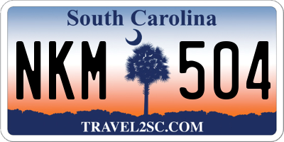 SC license plate NKM504