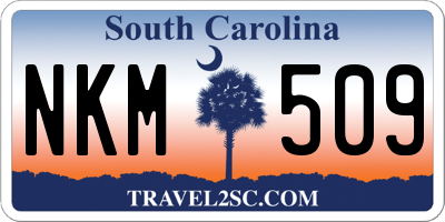 SC license plate NKM509