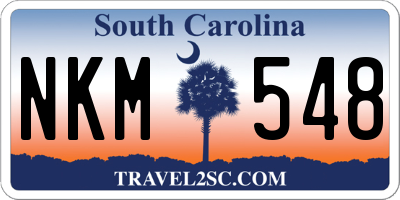 SC license plate NKM548