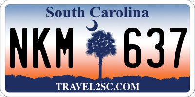 SC license plate NKM637