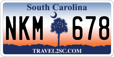 SC license plate NKM678