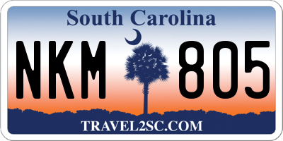 SC license plate NKM805