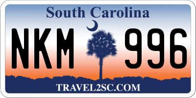 SC license plate NKM996