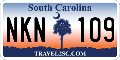 SC license plate NKN109