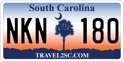 SC license plate NKN180
