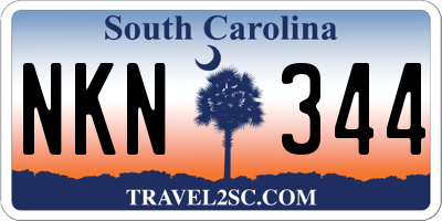 SC license plate NKN344