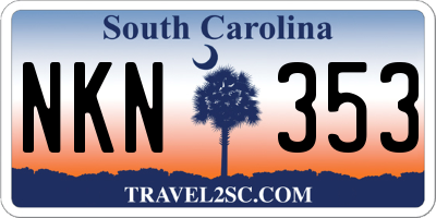 SC license plate NKN353