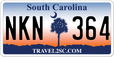 SC license plate NKN364