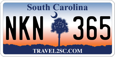 SC license plate NKN365