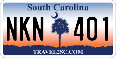 SC license plate NKN401