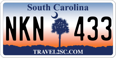 SC license plate NKN433