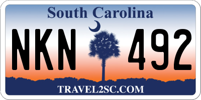 SC license plate NKN492