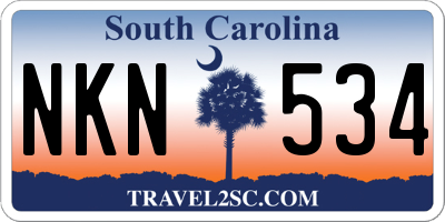SC license plate NKN534