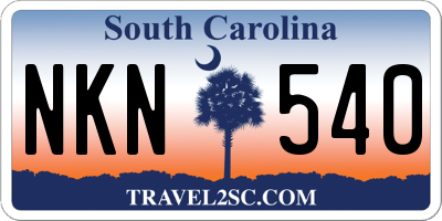 SC license plate NKN540