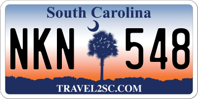 SC license plate NKN548