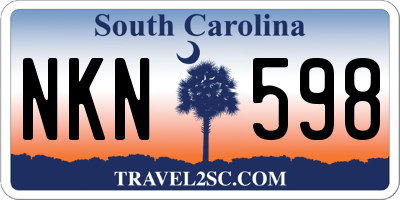 SC license plate NKN598