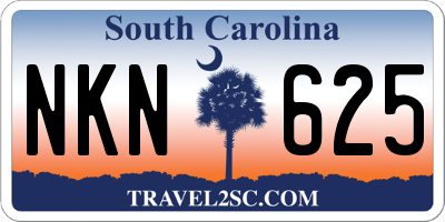SC license plate NKN625