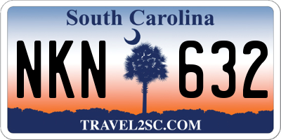 SC license plate NKN632