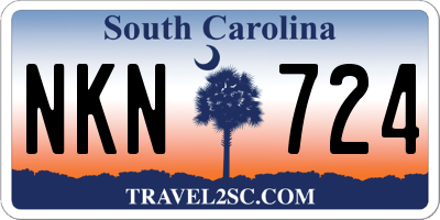 SC license plate NKN724